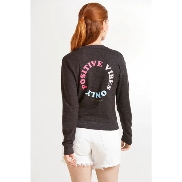 SPIRITUAL GANGSTER NWT Positive Vibes Only Sweatshirt // XS - Picture 4 of 11